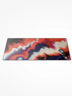 Colorful mouse pad with a swirling design on a white background, featuring the brand 'Drago'