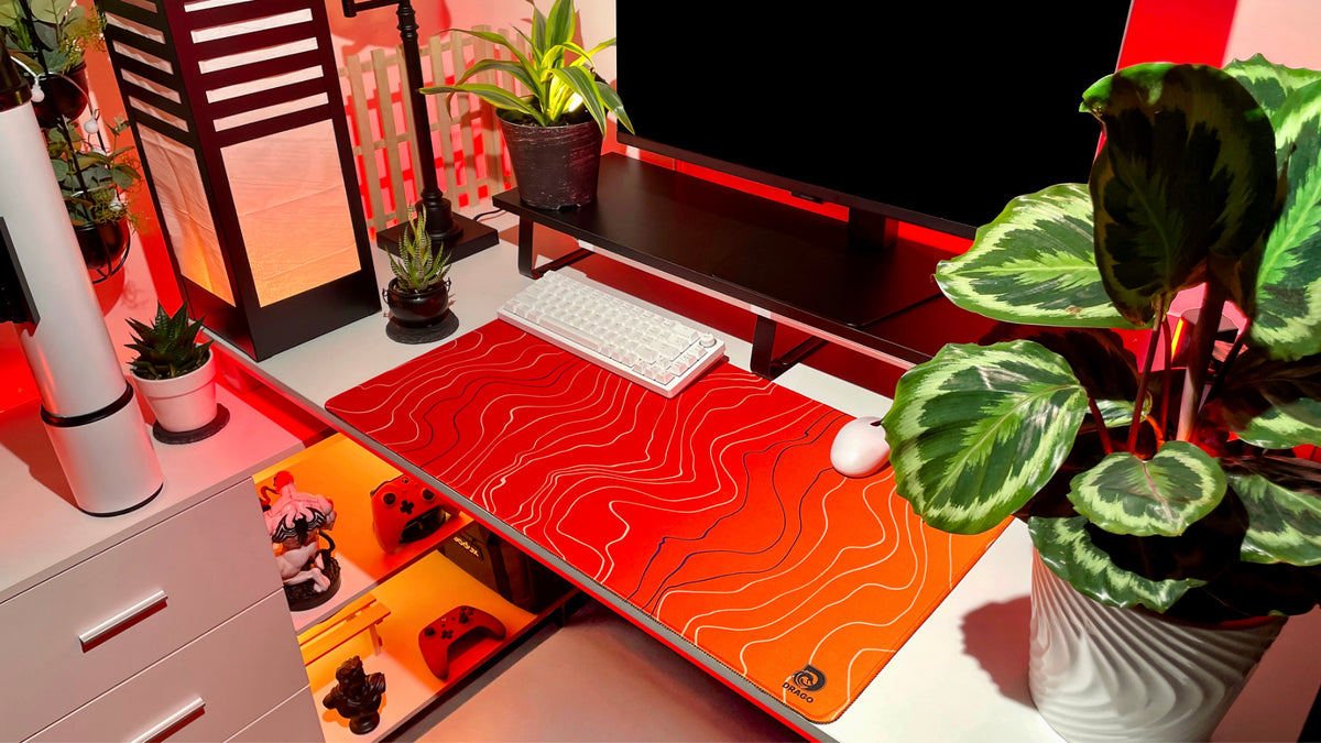 Orange Gaming Mouse Pad Setup